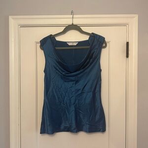 Trina Turk Cowl Neck Blue Blouse